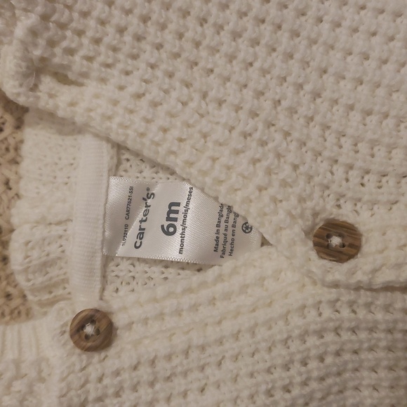 Knit Button-Up Cardigans - Cream and Tan - Picture 2 of 7